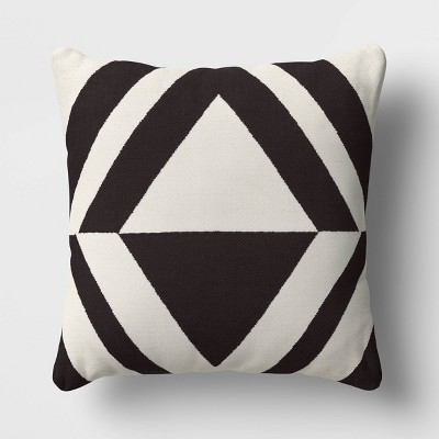 Chenille Diamond Patterned Square Throw Pillow​ Black/Cream - Project 62™