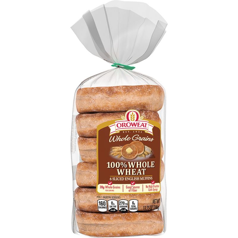 Oroweat 100% Whole Wheat English Muffins - 13.75oz/6ct, 4 of 6