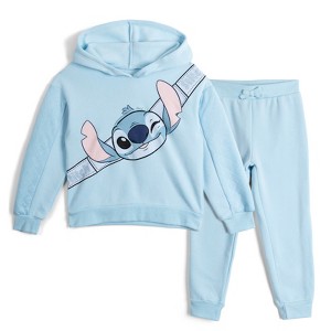 Disney Junior Fleece Drop Shoulder Pullover Hoodie and Jogger Pants Outfit Set - 1 of 4