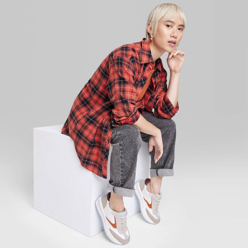 Women's Oversized Button-Down Flannel Shirt - Wild Fable™ Plaid, 1 of 11