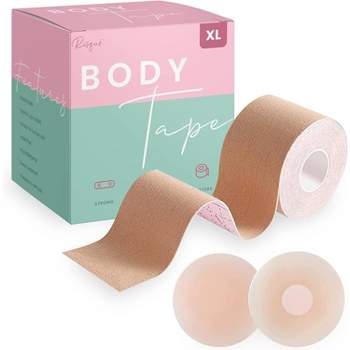 Boob Tape, Boobytape For Breast Lift, Bob Tape For Large Breast, Breathable  Push Up Tape, Used Along With 2 Pair Reusable Silicone Covers Nude