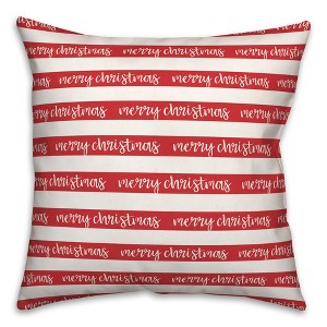 Creative Products Merry Christmas Stripes 16 x 16 Spun Poly Pillow - 1 of 3