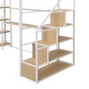 Full Size Metal Loft bed with Staircase, Built-in Desk and Shelves, Black - 2 of 3