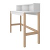 Bowery Desk White/Oak - Manhattan Comfort: Mid-Century Modern Style, Matte Finish, Open Shelf Storage - 4 of 4