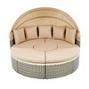 TIRAMISUBEST Round Patio Sectional Rattan Daybed w/ Retractable Canopy,Two-Tone Weave,Separate Seating&Removable Cushion - 4 of 4