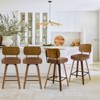Bekrvio Swivel Counter Height Bar Stools Set of 1/2/3/4,26" Faux Leather Upholstered Bar Stools with Back & Bent Wood Frame for Kitchen Island - 3 of 4