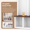 ORRD Farmhouse Hall Tree with Storage Bench, Arched Entryway Organizer with Hooks & Shoe Cubbies for Mudroom,White - 3 of 4