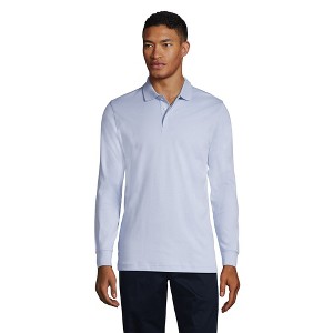 Lands' End School Uniform Men's Long Sleeve Interlock Polo Shirt - 1 of 4