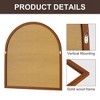 35"x31" Arched Bathroom Mirror with with Hanging Hooks, Wood Frame and HD Images, Wall Mounted Vanity Mirror for Bedroom Living Room Entryway, Walnut - 4 of 4