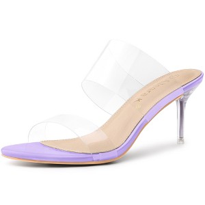 Allegra K Women's Clear Slide Stiletto Heels Sandals - 1 of 4