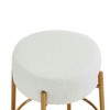 Resenkos Counter Bar Stools, Counter Stool,24" Tall, Round Bar Stools, Set of 2 - Contemporary Upholstered Dining Stools for Kitchens,White Beige - 4 of 4