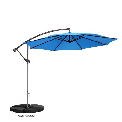 Fleming Supply Swivel Patio Umbrella With Offset Pole - 10', Blue