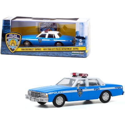 1990 Chevrolet Caprice "New York City Police Dept" (NYPD) Light Blue with White Top 1/43 Diecast Model Car by Greenlight