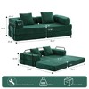 Convertible Floor Sofa Bed with Pillow and Armrest, Corduroy Floor Couch for Living Room or Bedroom, Compression Futon Sofa for Small Spaces-Koiai - 3 of 4