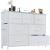GlasFlength Decorative Storage Cabinets Tall Dresser Fabric Storage Tower ,Wood Top for Kid Room, Entryway, Nursery, White 39.3"*11.8"*30.3" - 3 of 3