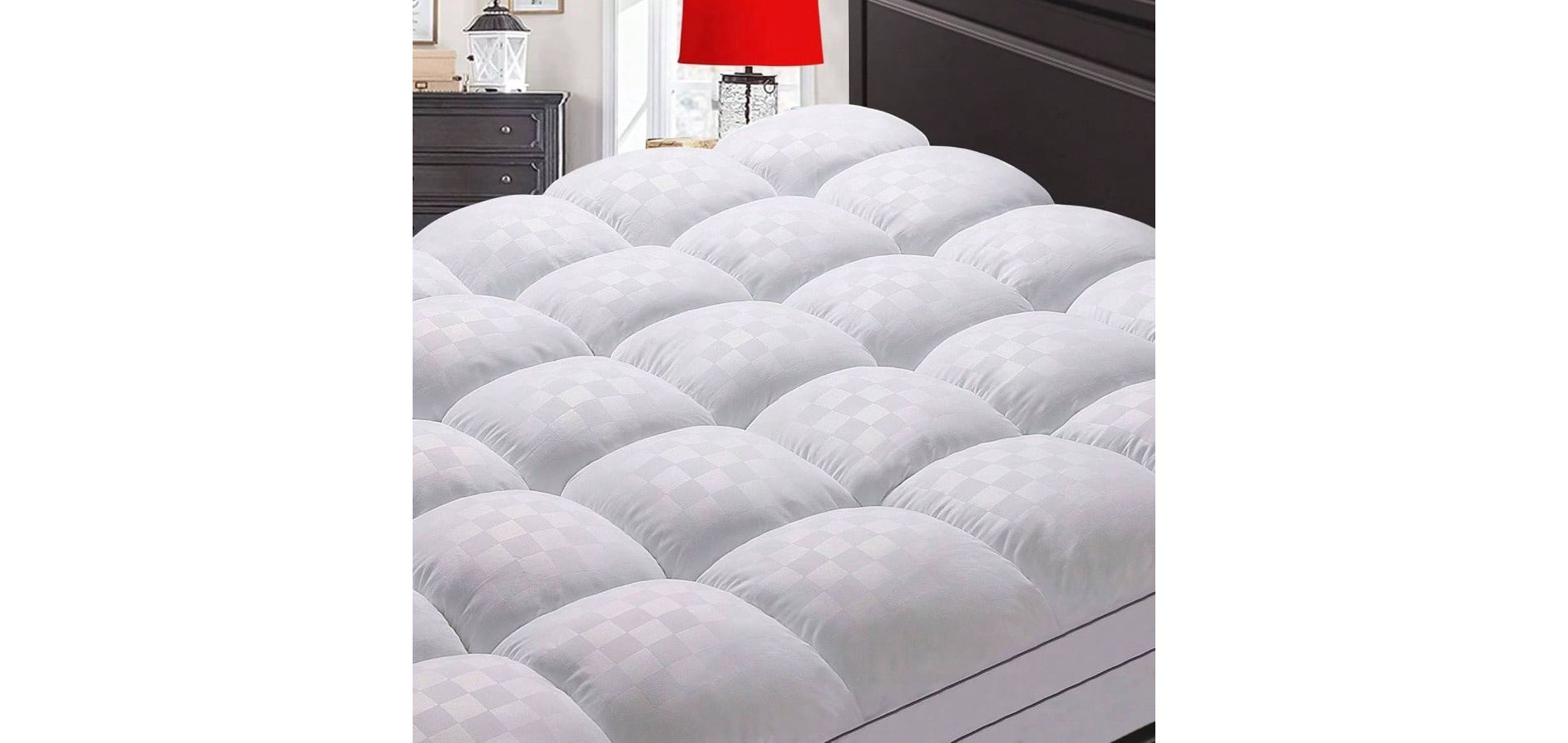 Extra Thick Mattress Topper, Cooling Cover with 8 - 21 Inch Deep Pocket, Overfilled Down Alternative Filling.