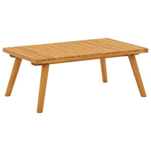 vidaXL Outdoor Coffee Table, Solid Acacia Wood Patio Side Table with Weather Resistant Slatted Design, - 1 of 4