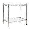 Mind Reader Alloy Collection 2-Tier Metal Industrial Microwave Stand with Utility Shelf - Silver - 4 of 4