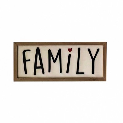 VIP Wood 15.75 in. White Family Playful Letters Wall Decor