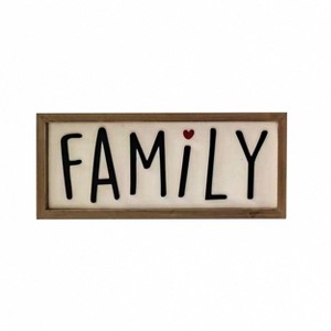 VIP Wood 15.75 in. White Family Playful Letters Wall Decor - 1 of 2