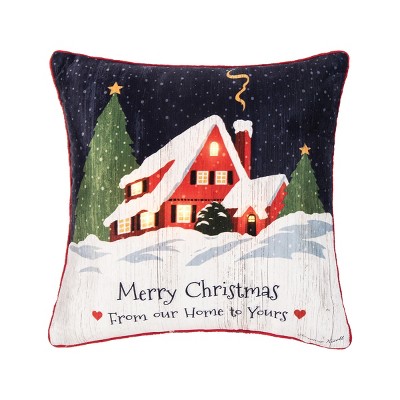 C&F Home 18" x 18" Merry Christmas Home Light-Up LED Throw Pillow