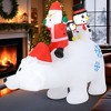 Costway 6 Ft Christmas Inflatable Animated Santa Penguin & Snowman Riding Polar Bear - 4 of 4