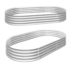 NAYSAYE Planter Raised Garden Bed Kit Galvanized Metal Planter Raised Bed with Easy Assembly Rust Resistant for Outdoor Garden, Silver, 96"*48"*12" - 1 of 4