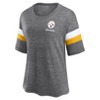 Nfl Pittsburgh Steelers Women's Weak Side Blitz Marled Left Chest Short  Sleeve T-shirt : Target