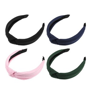 Unique Bargains Textured Cotton Knot Headband 4.72"x1.30" 4 Pcs - 1 of 4