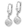 Black Bow Jewelry Diamond Cut Dangle Charm Lever Back Earrings in 14k White Gold - 2 of 4