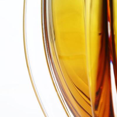 Hand Blown Gold and Red Glass Lantern Vase 10" Tall