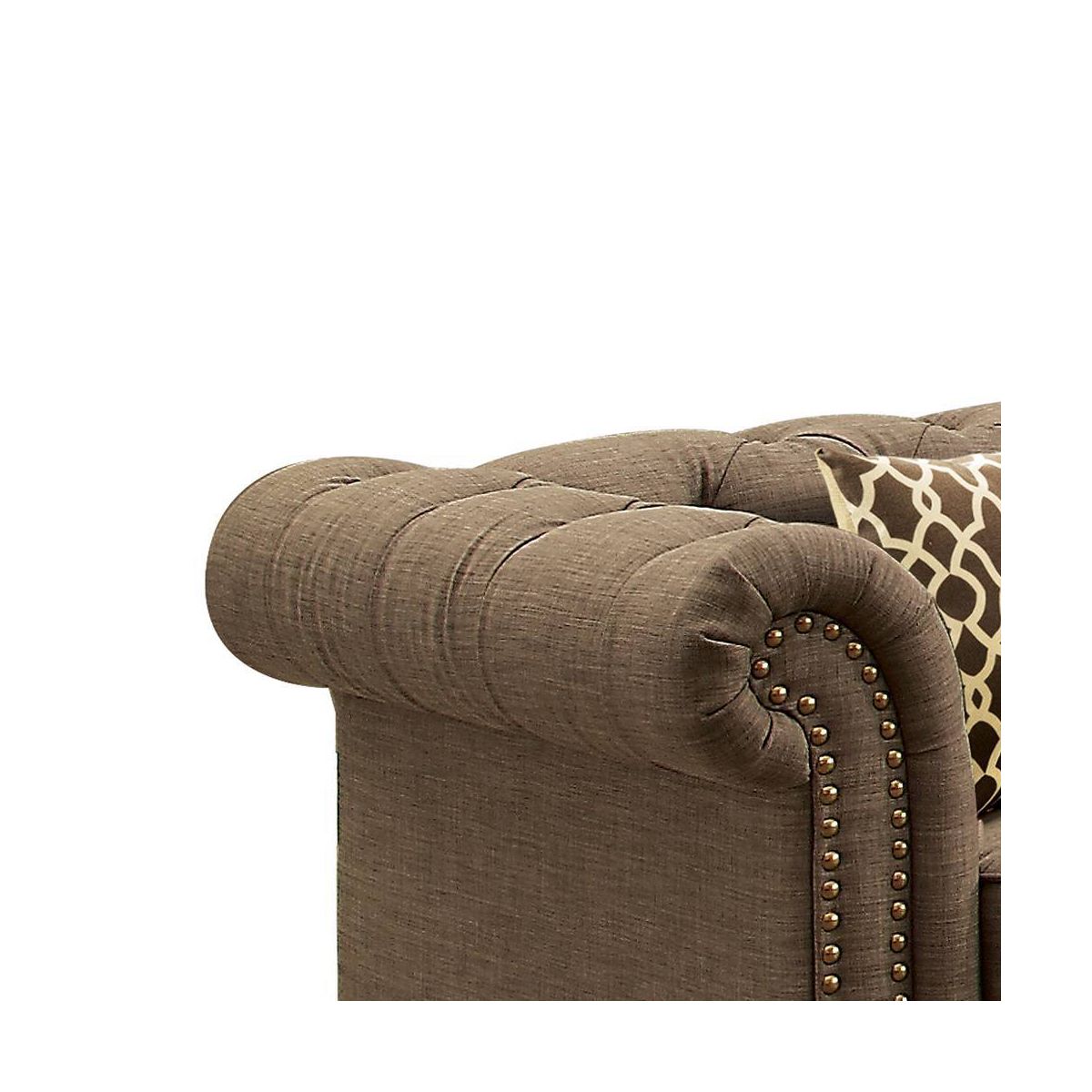 Acme Furniture Aurelia Accent Chair Brown Linen - thumbnail 2