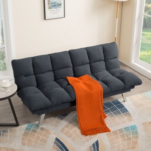 67.3" Corduroy Futon Sofa Bed, Modern Convertible Sleeper with 3-Position Adjustable Backrest, 67.3"x33.9"x29.5"H - 1 of 4