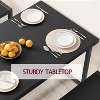 3-Piece Dining Table Set for 4 with 2 Benches, Kitchen Table with Corner Protectors, H-Shaped Frame, Compact for Apartments & Small Spaces - 3 of 4