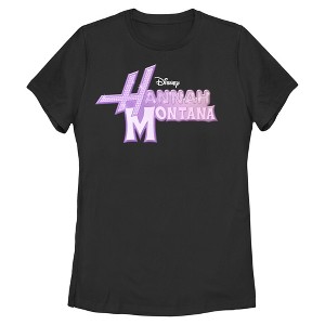 Womens Hannah Montana Purple Logo T Shirt - 1 of 4
