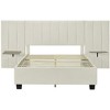 HomeRoots Light Gray Tufted Velvet Upholstered Lighted Full Bed Frame - 4 of 4