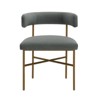 TOV Furniture Kim 19.7" Transitional Velvet Dining Chair in Dark Gray/Gold - 3 of 4