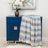 Parkland Collection,Transitional Stripes Blue Rectangle 50" X 60" Throw - 4 of 4