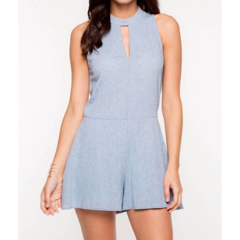 Women's Mock Neck with V Romper - EVERLY - image 1 of 3