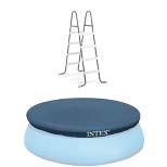 Intex Steel Frame Above Ground Pool Ladder & Intex 15 Ft Above Ground Pool Cover