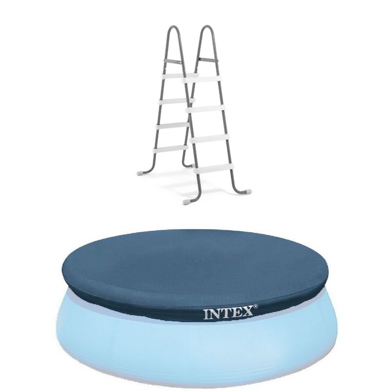 Intex Steel Frame Above Ground Pool Ladder & Intex 15 Ft Above Ground Pool Cover, 1 of 7