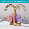LunaLulink 2 Handle Bathroom Faucet Gold, 4-Inch Bathroom Sink Center Faucet with Pop-Up Drain Plug 2 Hole - 4 of 4