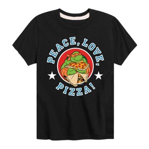 Boys' - Teenage Mutant Ninja Turtles - Peace Love Pizza Short Sleeve Graphic T-Shirt - 1 of 4