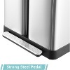 homfan19 Gallon Dual Compartment Trash Can, Stainless Steel , 2 x 36L Two Compartment - 3 of 4