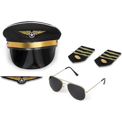 Dress Up America Pilot Hat - Black Airline Captain Cap For Kids : Target