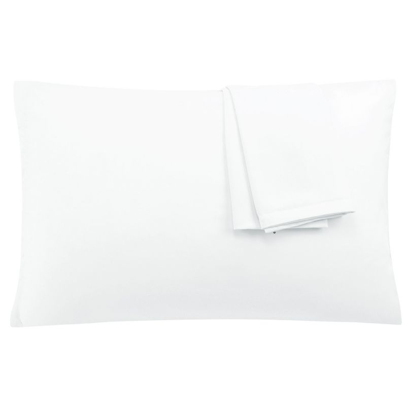 2 Pcs King 20"x36" 1800 Series Soft Brushed Microfiber Soft with Zipper Pillowcase White - PiccoCasa, 1 of 5