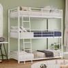 Racxily Triple Twin Bunk Beds, Metal Bunk Bed Platform Frame, Two Attached Ladders, Easy Access Guard-Rail, No Box Spring Need - 3 of 4