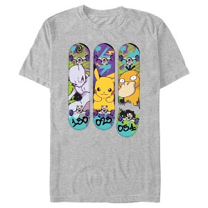Men's Pokemon Mewtwo, Pikachu, and Psyduck Skateboard Decks T-Shirt - 1 of 4