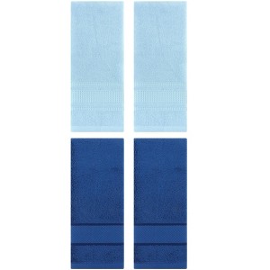 REGALWOVEN 4 Pcs Bathroom Decorative Cotton Soft Absorbent Sold Striped Hand Towel - 1 of 4