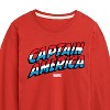 Boys' - Marvel - Captain America Logo Type Long Sleeve Graphic T-Shirt - 2 of 4